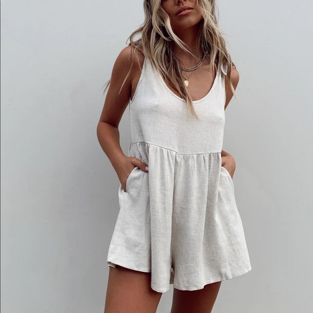 Tie shoulder romper